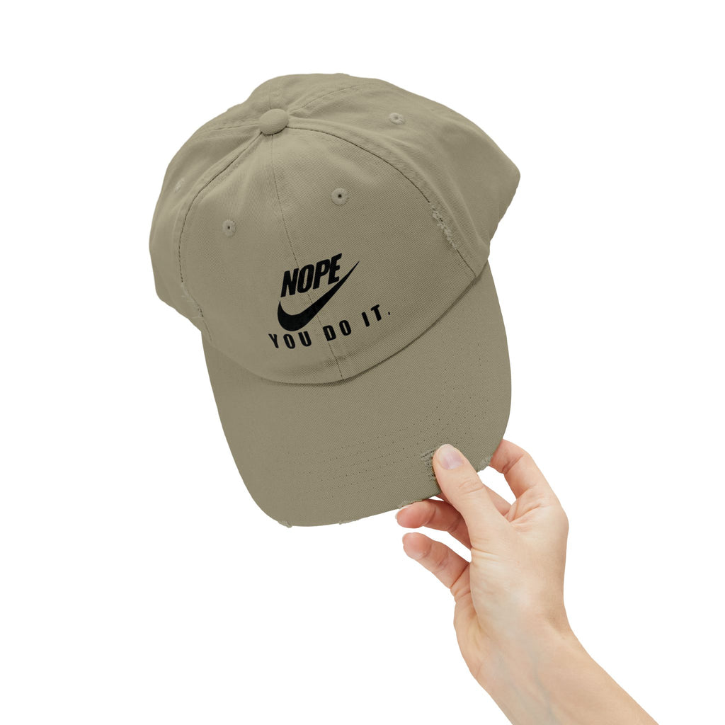 "You Just Do It" Distressed Cap — Bold Vintage Baseball Hat