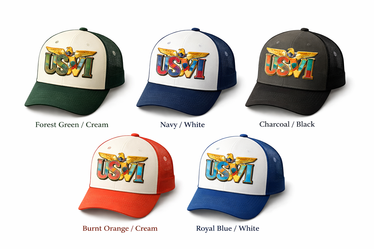 Island heritage high-profile 3D puff embroidery trucker hat