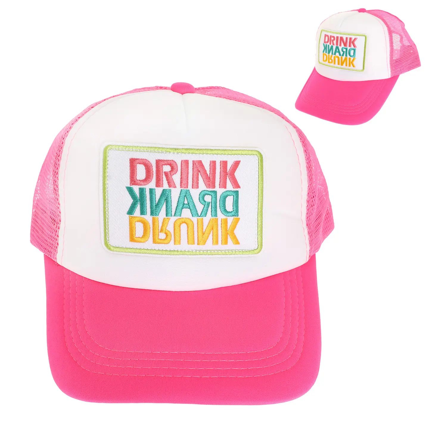 Drink Drank Drunk Mesh Backing Baseball Cap