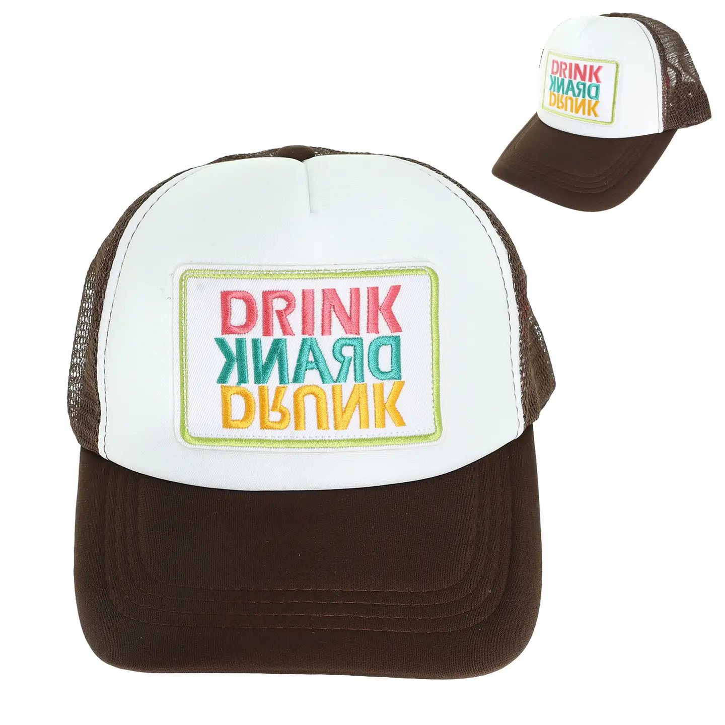 Drink Drank Drunk Mesh Backing Baseball Cap